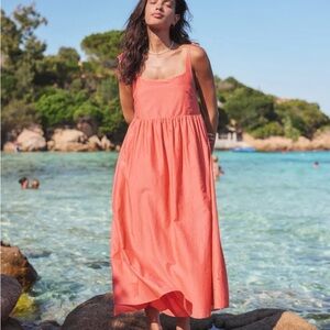 Auguste The Label Coral Midi Dress